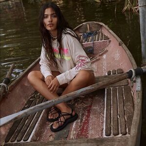 Daydreamer x Free People Shirt California Palm Tree‎ LS Womens Size Medium